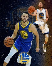 Golden State Warriors  Lithograph print of  Stephen Curry 11 x 14