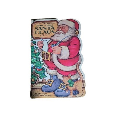 Here Comes Santa Claus, A Golden Sturdy Shape Board Book by M. Hover Christmas 