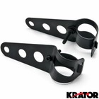 Motorcycle 31mm 37mm Headlight Mount Bracket Fork Ear Chopper Cafe Racer Black