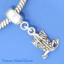 Desert Horned Toad Horny Lizard 925 Sterling Silver European Dangle Bead Charm
