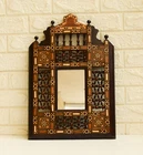 Moroccan Wall Hanging Mirror Frame, 20" Height Marquetry Mirror Frame Wall Decor