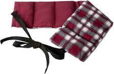 Körnerkissen MIT BAND 65x15 Wärmekissen für Mikrowelle & Ofen - Flanell karo-rot