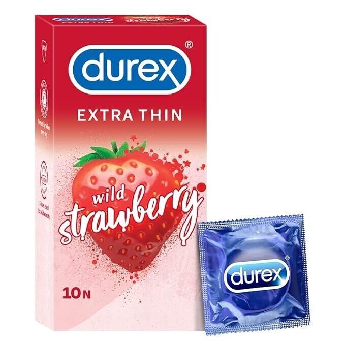 Durex extra dünne wilde Erdbeerkondome für Männer – 10er