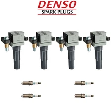 DENSO Iridium TT Spark Plug + Engine Ignition Coil For Subaru Forester 2.5L H4