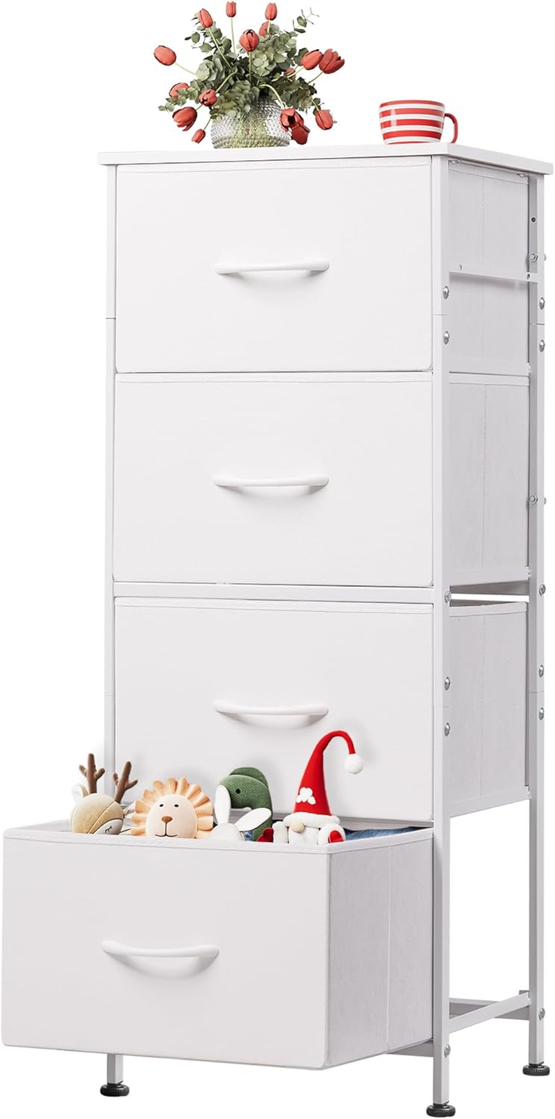 4-Drawer Fabric Dresser Storage Tower Organizer Unit for Bedroom Closet and Home Organization-image