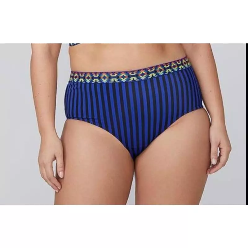 NWT Cacique High Waisted Bikini Bottom size 26 plus Striped Bathing Suit