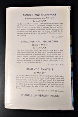LINGUISTICS IN PHILOSOPHY - Zeno Vendler (hc/dj) 1st Edition 1967
