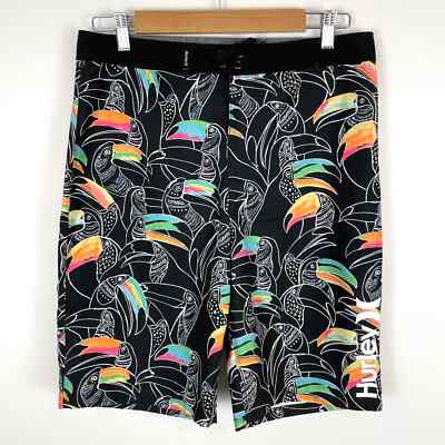 Hurley Boys Black Toucan Print Swim Shorts Size 20 | eBay