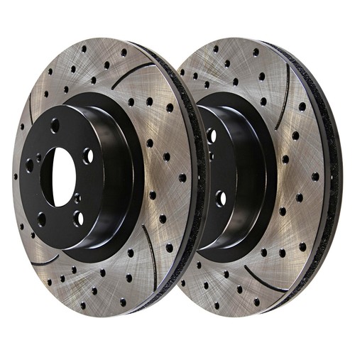 Front and Rear Drilled and Slotted Brake Rotors & Pads for Toyota