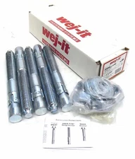 WEJ-IT 1" X 9" ANKR-TITE WEDGE ANCHOR AT1090, ZINC PLATED CARBON STEEL BOX OF 5
