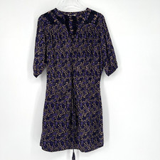 Ulla Johnson Dress Womens 6 Purple Flower Bohemian Sundress Peasant Cottage