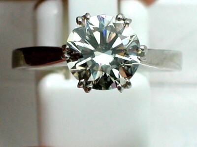 BRILLANT SOLITÄR RING 750 WEISSGOLD Gr:58 LUXUS PUR 2,22CT DPL NATÜRLICH BR1