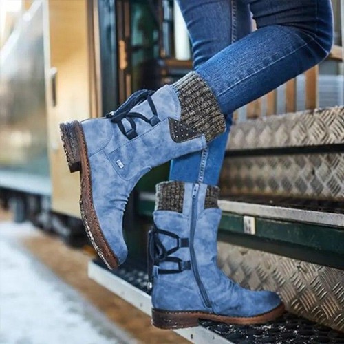 New Waterproof Ladies Snow Winter Boots Womens Warm Shoes Non-slip Mid Calf Size - Picture 6 of 29