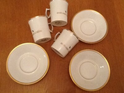 3 Tassen Royal Tara Irish Coffee + 3 Royal Worcester Unterteller mit Goldrand