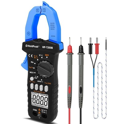Electric AC DC True RMS Digital Clamp Meter Multimeter with Temperature 400 Amp