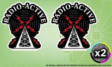 x2 Radio-Active Ham Radio 4" Vinyl Sticker decal car window laptop custom
