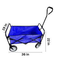Portable Collapsible Cart w/ Large Wheels - Beach, Camping, Garden - Foldable