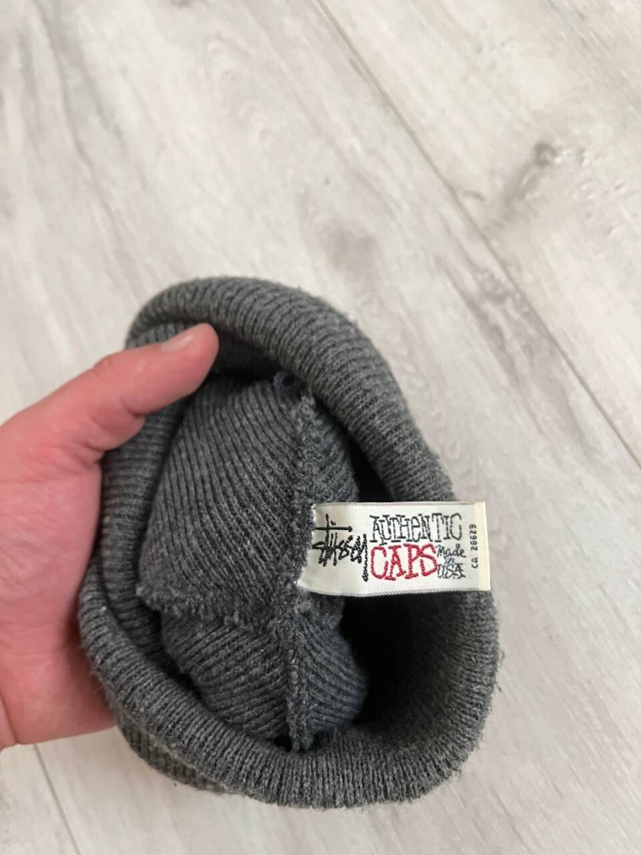 Stussy Vintage 90s Made in USA Embroidered Logo Beanie Hat