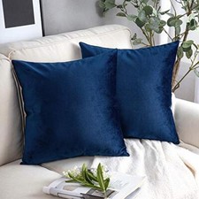 Pack of 2 Velvet Decorative Throw Pillow 18" x 18" Pack of 2 Navy Blue