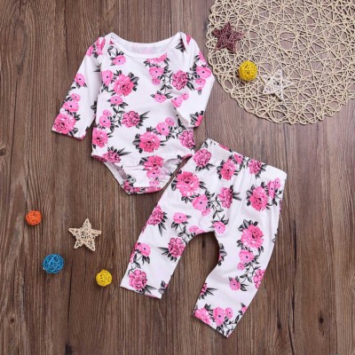 2PCS Newborn Infant Baby Girl Outfits Clothes Set Romper Bodysuit+Pants Leggings