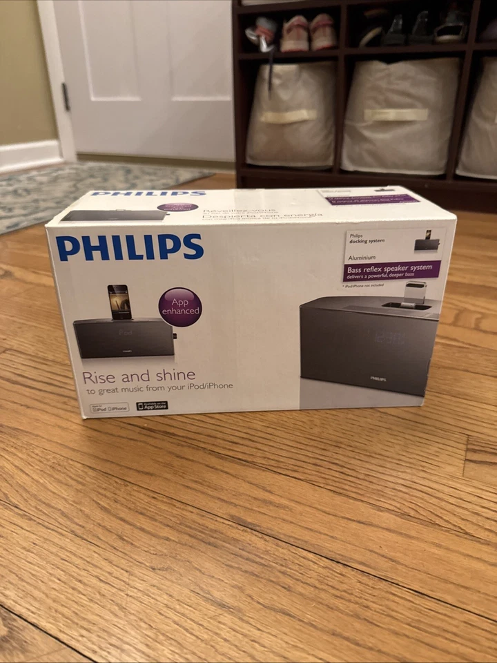 NUEVO Sistema de Acoplamiento de Altavoces Philips Bass Reflex AJ7035D/37 Base para iPod Nuevo de Lote Antiguo Foto 2 de 4