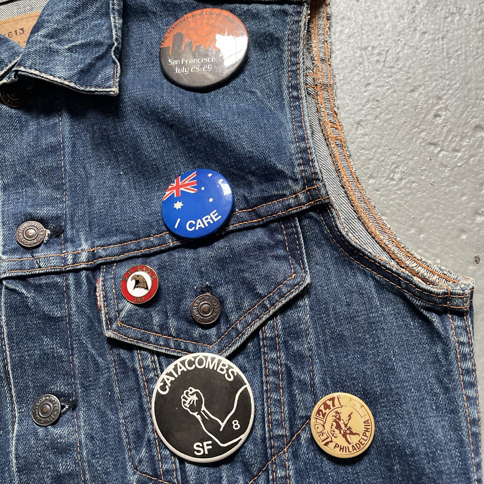 Vintage Levi’s 1960s Big E Denim Vest Pins 1970s Biker Rider Style Made ...