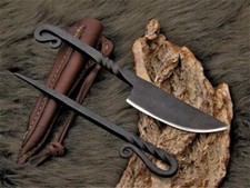Mittelalter Messer mit Esspfriem +Scheide Wikinger;Kelten handgeschmiedet 602EA