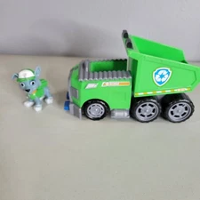 Paw Patrol Rocky Dump Truck Vehicle + Figure Green Nickelodeon Preschool Toy