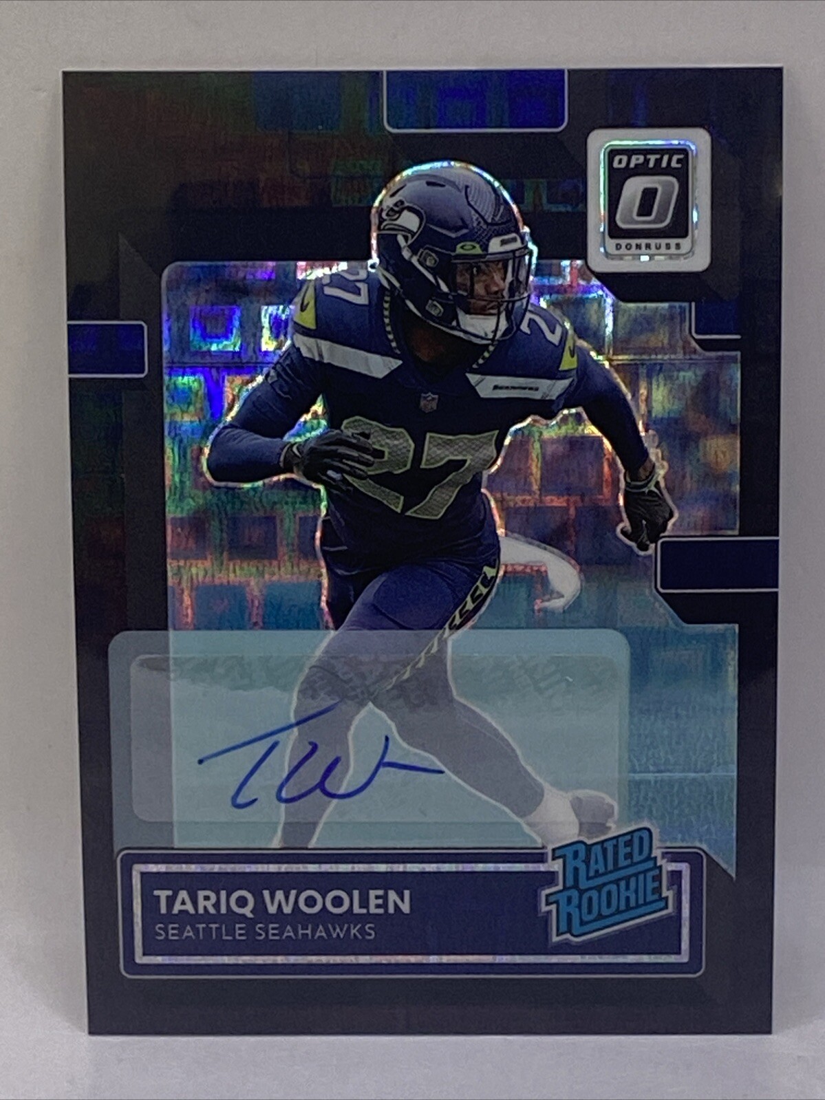 2022 Donruss Optic #298 Tariq Woolen Black Pandora Auto #6/25 Rookie RC Seahawks