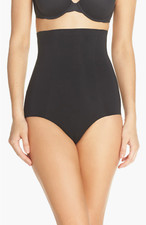 Wacoal L79327 Beyond Naked Cotton Black High-Waist Shape Brief Women's Size M