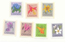 FLEURS CANADIENNES définitives florales 7 timbres Canada Mint set 1 2 3 4c 5c 12c 15c