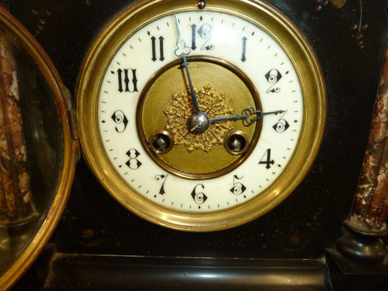 vintage Victorian Large Heavy Marble And Slate Antique Mantel Clock eBay