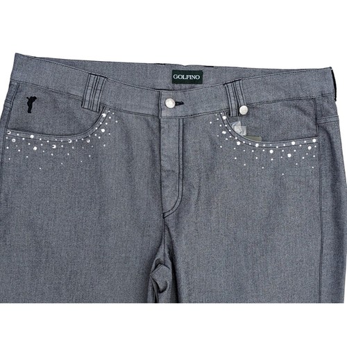 Golfino The Selma Trousers Slim Fit Silver Performance Golf Pants Women's Sz 14 - Picture 3 of 7