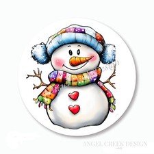 Christmas Holiday Snowman Labels Favors Scrapbook Stickers Envelope Seals