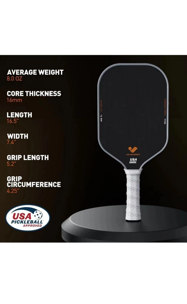 Premium Raw Carbon Fiber Pickleball Paddle - 16mm Shark Power Polymer Core Premium Raw Carbon Fiber Pickleball Paddle - 16mm Shark Power Polymer Core