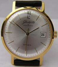 Allerfeinste große runde Glashütte Herrenuhr AUTOMATIC aufgearbeitet 