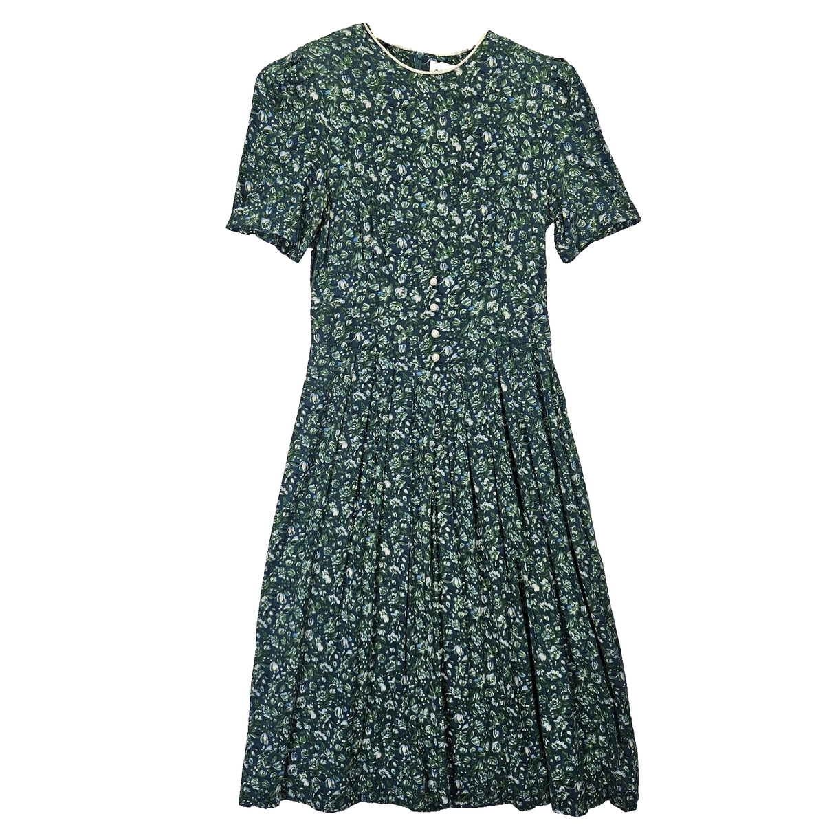 VTG Olivia Rose NY Midi Ditsy Floral Dress Size 12 M Green Cottage Core  Prairie | eBay