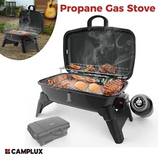 CAMPLUX Portable Propane Grill - Dual Grates, Foldable & CSA Safe for Camping/RV