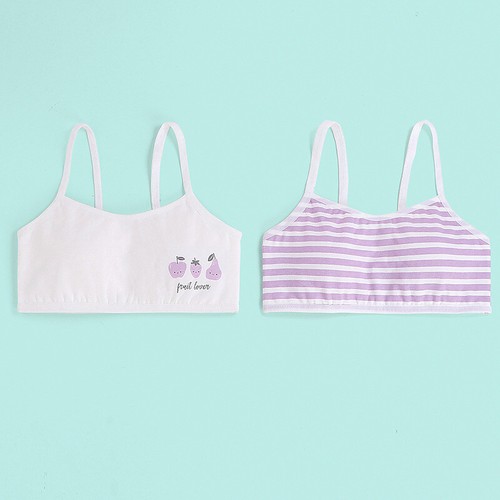 6-Pack Girls' Training Bra Sports Cute Comfort Stretch Cotton Cami Crop Bralette - Picture 6 of 12