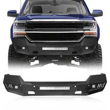 Heavy Duty Steel Front Bumper W Led Light For Chevy Silverado 1500 2016-2018
