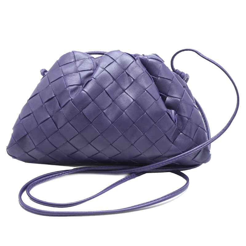 BOTTEGA VENETA Miniza Pouch Lambskin Shoulder Bag in Purple 827962