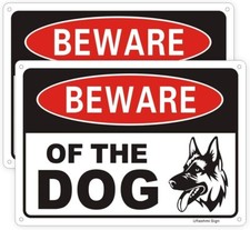 Uflashmi Beware Of Dog Sign For Fence Yard Dog Warning Sign Aluminum Metal 2 Pac