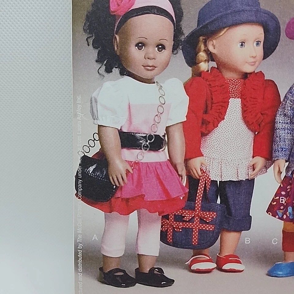 McCall's Crafts 6764 Laura Ashley Outfits 18" Doll Clothes Sewing Pattern Uncut - Image 2 of 4
