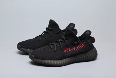 Adidas Yeezy Boost 350V2 CP9652 black red letter sneakers for men