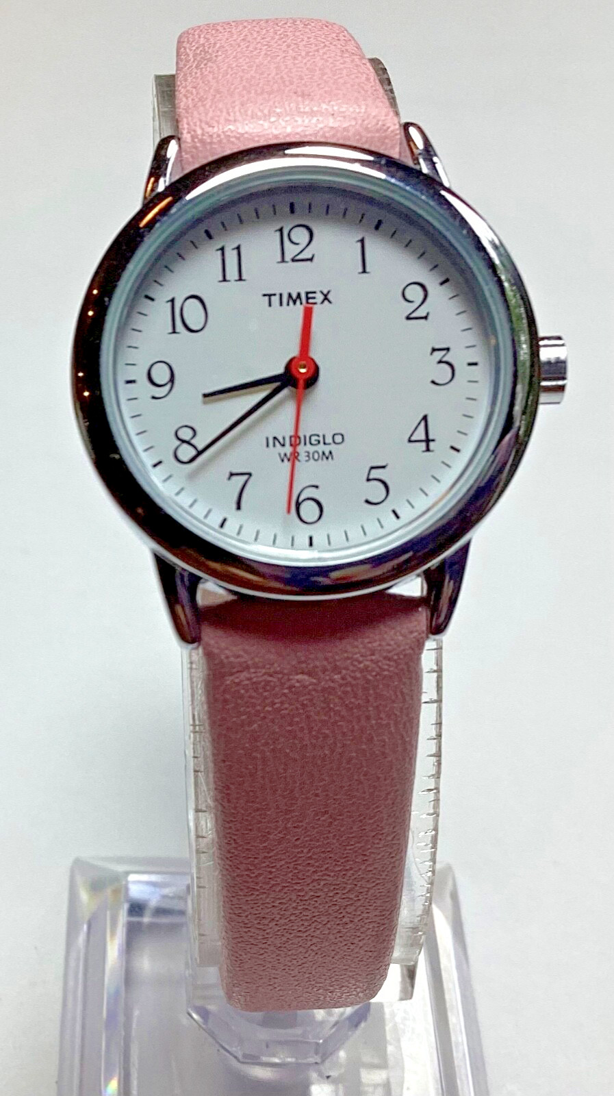 Timex Indiglo Womens Watch Silver White Pink Band WR New Battery