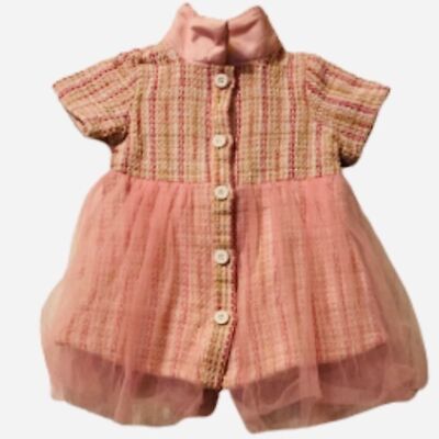 Patpat Baby Girl s Tulle Tweed Pink Dress
