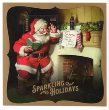 SANTA CLAUS - VINTAGE COCA-COLA ADVERTISING - U.S. STAMP / SOUVENIR SHEET (2018)