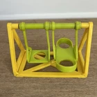 Vintage Fisher Price Little People Play Family School Swing Set Green & Yellow