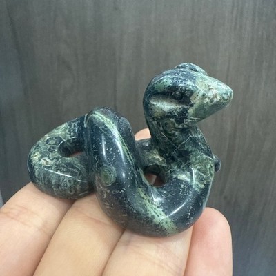 2.2'' Natural Sparrow Eye Stone Snake Carved Quartz Crystal Skull Healing 1pc