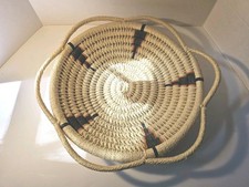 Handwoven Coiled Basket   Southwestern Style Decor   15" Wide